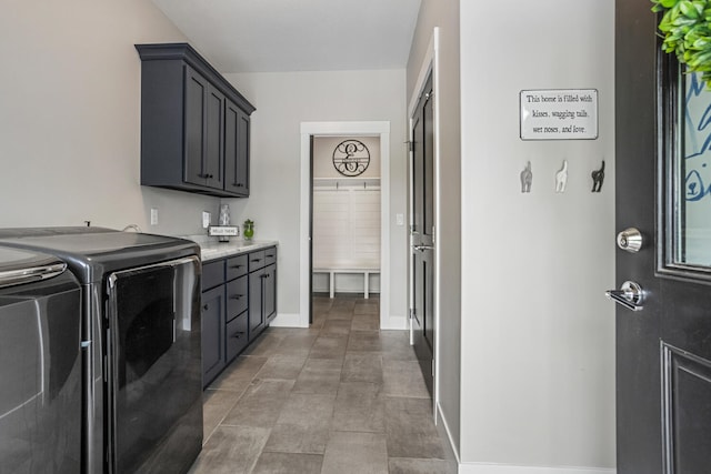 4203 Curtis Meadow Dr, Champaign, IL 61822 - laundry area with washing machine and clothes dryer and cabinet space