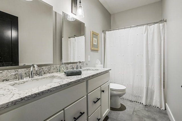 4203 Curtis Meadow Dr, Champaign, IL 61822 - full bathroom featuring double vanity and curtained shower