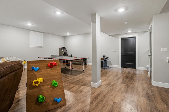 4203 Curtis Meadow Dr, Champaign, IL 61822 - rec room with wood finished floors and recessed lighting