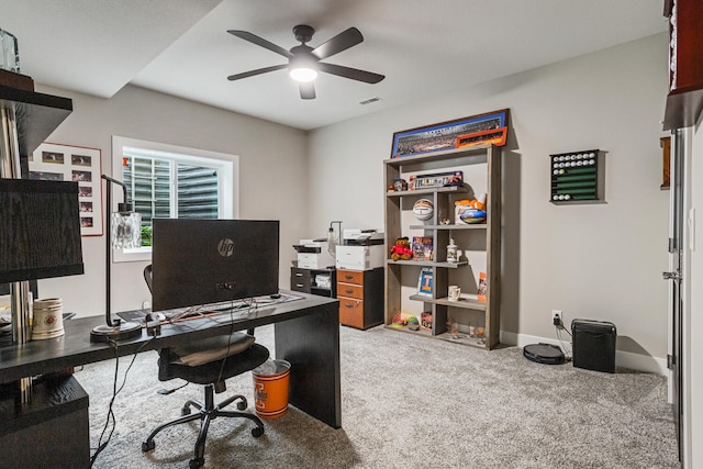 4203 Curtis Meadow Dr, Champaign, IL 61822 - carpeted office space with ceiling fan and baseboards