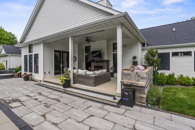 4203 Curtis Meadow Dr, Champaign, IL 61822 - view of patio with outdoor lounge area and a ceiling fan