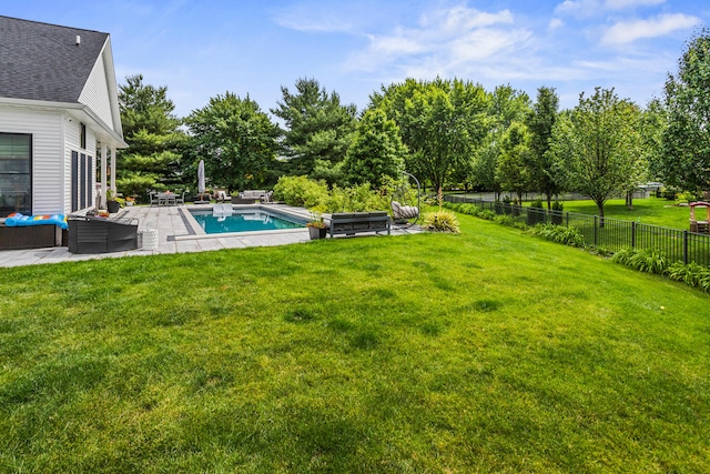 4203 Curtis Meadow Dr, Champaign, IL 61822 - view of yard with an outdoor hangout area, a patio, and view of scattered trees