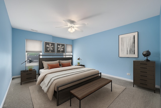 965 Rogers St Unit 208, Downers Grove, IL 60515 - carpeted bedroom featuring baseboards and a ceiling fan