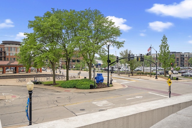965 Rogers St Unit 208, Downers Grove, IL 60515 - view of asphalt road with sidewalks, traffic lights, and curbs
