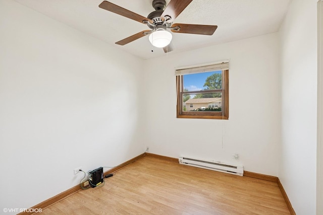 325 Larkdale Row, Wauconda, IL 60084 - unfurnished room featuring a baseboard radiator, light wood-style flooring, and a ceiling fan