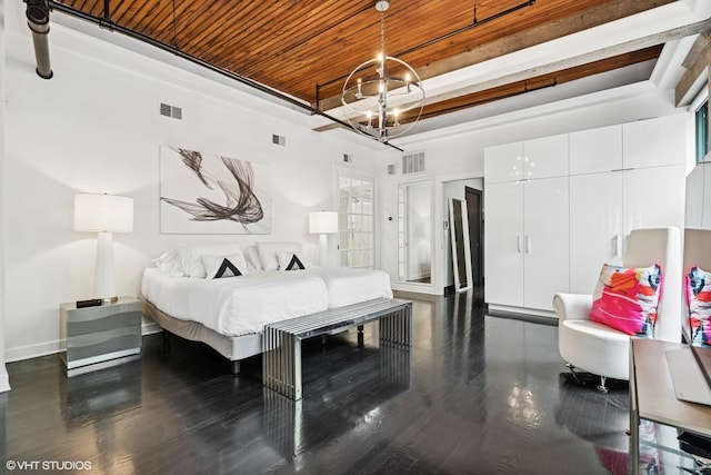 411 W Ontario St Unit 201-302, Chicago, IL 60654 - bedroom with wood finished floors, baseboards, and wood ceiling