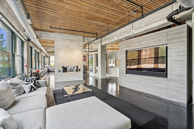 411 W Ontario St Unit 201-302, Chicago, IL 60654 - common area featuring a towering ceiling and wooden ceiling