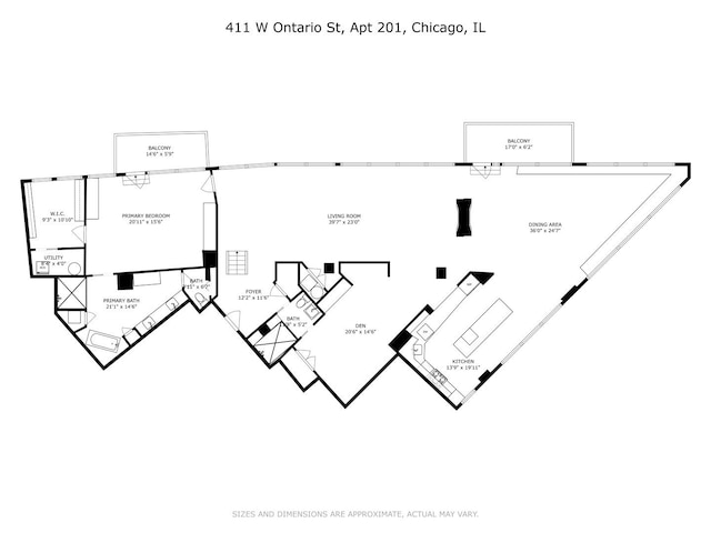411 W Ontario St Unit 201-302, Chicago, IL 60654 - home floor plan
