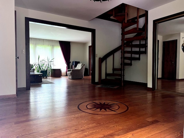 38W361 Binnie Rd, Dundee, IL 60118 - foyer featuring stairs, wood finished floors, and baseboards