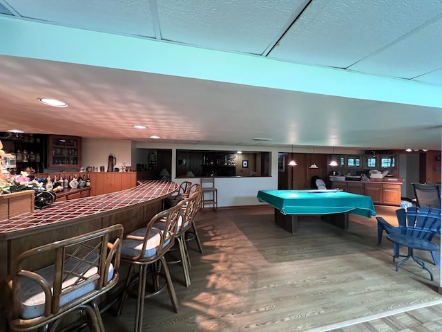 38W361 Binnie Rd, Dundee, IL 60118 - community bar area with wood finished floors, billiards, and recessed lighting