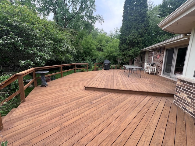 38W361 Binnie Rd, Dundee, IL 60118 - wooden terrace with a grill and view of wooded area