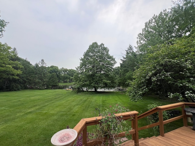 38W361 Binnie Rd, Dundee, IL 60118 - view of grassy yard with a wooden deck
