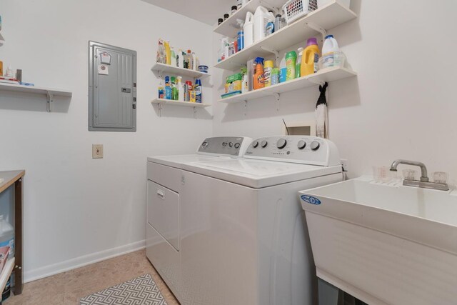 298 Fern Dr, Elk Grove Village, IL 60007 - washroom with electric panel, separate washer and dryer, and baseboards