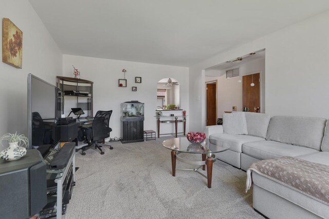 298 Fern Dr, Elk Grove Village, IL 60007 - carpeted living room with a desk