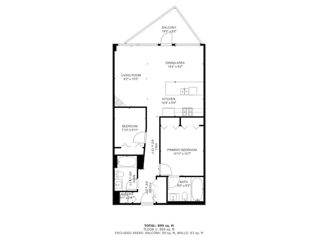 1110 W 15th St Unit 228, Chicago, IL 60608 - floor plan / room layout