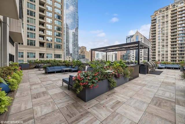 30 E Huron St Unit 3109, Chicago, IL 60611 - view of patio with an outdoor hangout area and a view of city