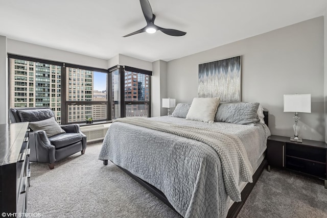 30 E Huron St Unit 3109, Chicago, IL 60611 - bedroom with carpet flooring, a view of city, and ceiling fan
