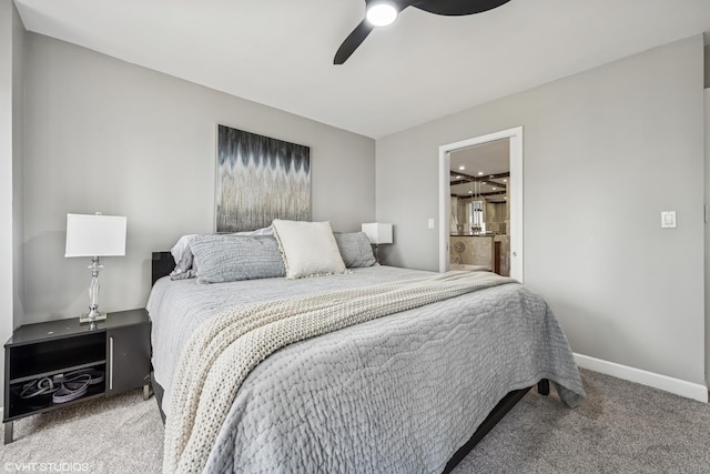 30 E Huron St Unit 3109, Chicago, IL 60611 - carpeted bedroom with baseboards, ensuite bath, and ceiling fan