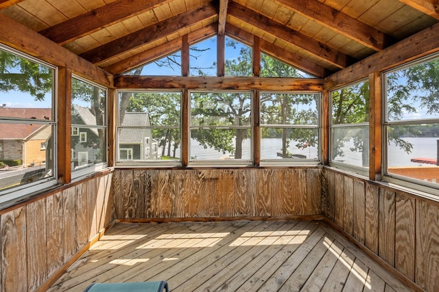 5110 W Lake Shore Dr, Wonder Lake, IL 60097 - unfurnished sunroom with a water view