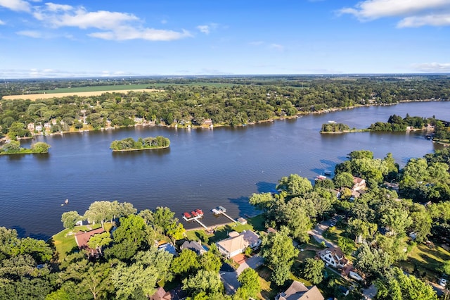 5110 W Lake Shore Dr, Wonder Lake, IL 60097 - drone / aerial view of a nearby body of water and a forest