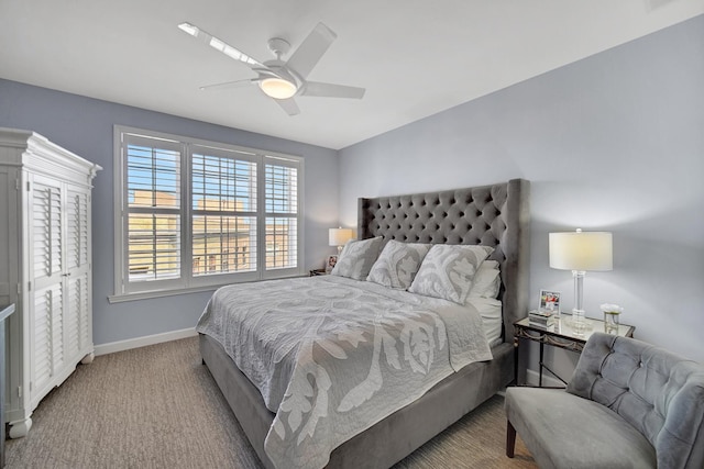 50 N Plum Grove Rd Unit 502E, Palatine, IL 60067 - bedroom featuring baseboards, carpet floors, and a ceiling fan