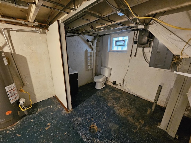 1311 N Neil St, Champaign, IL 61820 - basement with water heater and electric panel