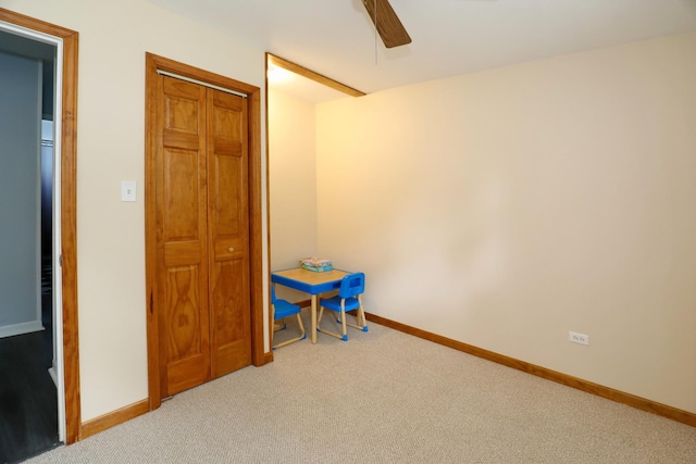 1N485 Neltnor Blvd, West Chicago, IL 60185 - unfurnished bedroom featuring carpet floors, ceiling fan, and a closet