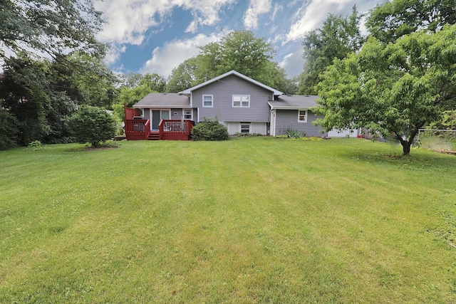 1N485 Neltnor Blvd, West Chicago, IL 60185 - rear view of property with a yard and a wooden deck