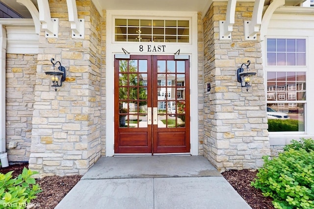 8 E Kennedy Ln Unit 302, Hinsdale, IL 60521 - doorway to property with french doors and stone siding
