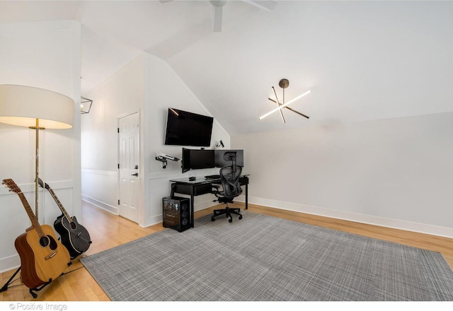 912 W Barry Ave Unit 3, Chicago, IL 60657 - office space with light wood-type flooring, lofted ceiling, and ceiling fan
