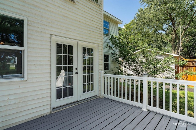 455 N River St, Montgomery, IL 60538 - wooden terrace with french doors