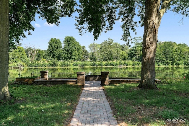 455 N River St, Montgomery, IL 60538 - view of community featuring a water view and a view of trees