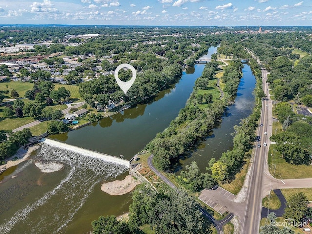 455 N River St, Montgomery, IL 60538 - aerial view of property's location featuring a nearby body of water