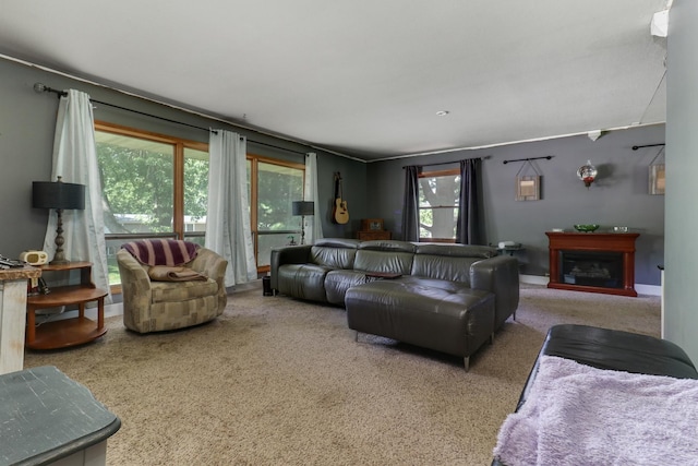 4649 Circle Dr, Heyworth, IL 61745 - living area featuring a fireplace and carpet floors