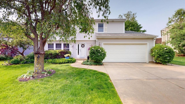 800 Kingsbridge Way, Buffalo Grove, IL 60089 - view of front of house with concrete driveway, a front lawn, and a garage