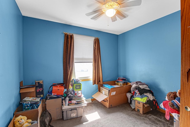 2105 Sanford Ave, New Lenox, IL 60451 - rec room featuring carpet flooring and a ceiling fan