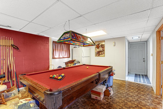 2105 Sanford Ave, New Lenox, IL 60451 - rec room featuring a drop ceiling and billiards
