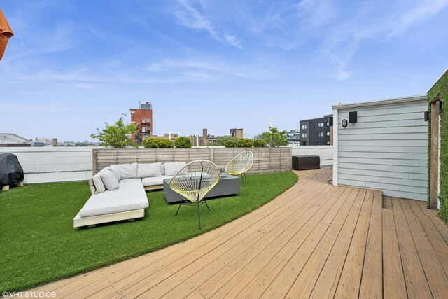 1233 N Paulina St Unit 3N, Chicago, IL 60622 - wooden deck featuring an outdoor living space