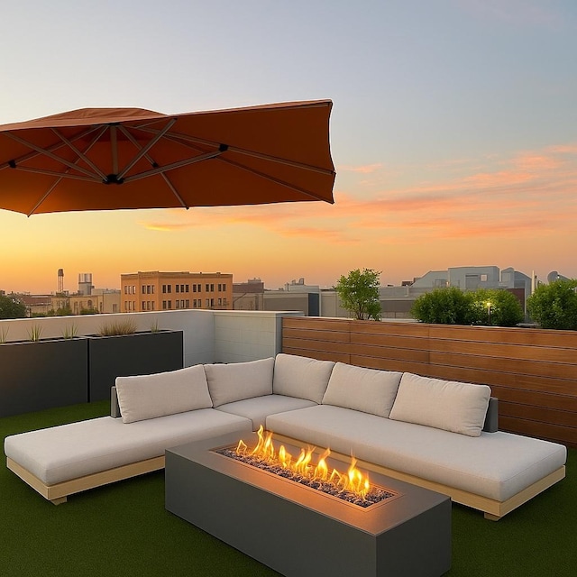 1233 N Paulina St Unit 3N, Chicago, IL 60622 - view of patio featuring an outdoor living space with a fire pit