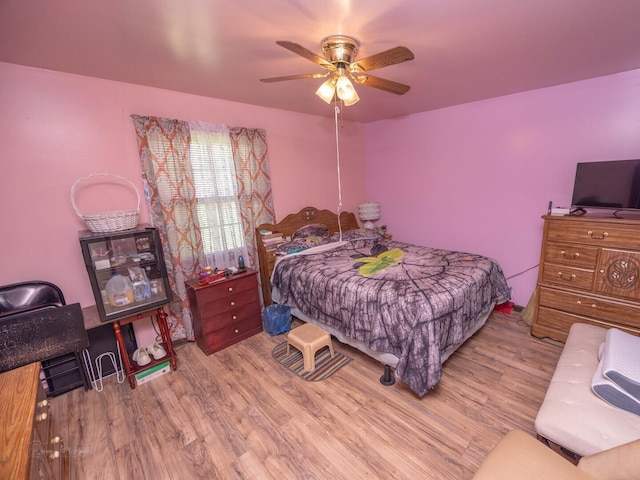 601 Fairlane Dr, Joliet, IL 60435 - bedroom featuring wood finished floors and ceiling fan