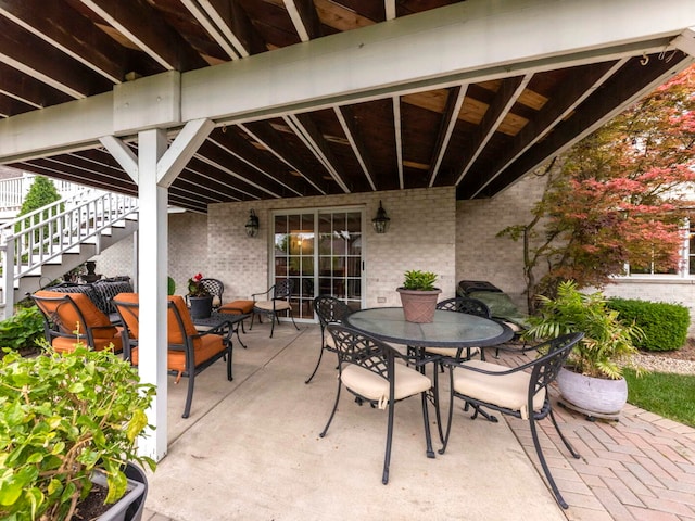 18210 W Winds Ln, Orland Park, IL 60467 - view of patio featuring stairway and outdoor dining area