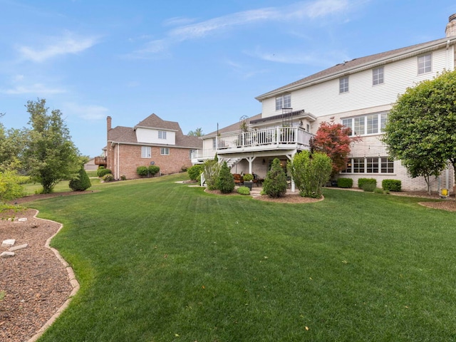 18210 W Winds Ln, Orland Park, IL 60467 - view of grassy yard with a deck