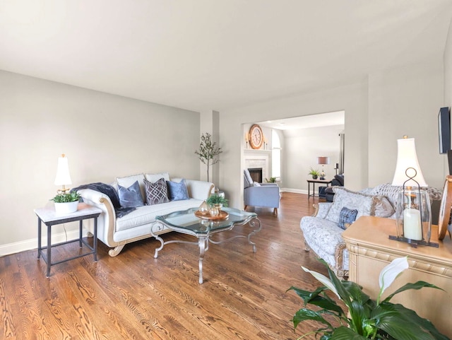 18210 W Winds Ln, Orland Park, IL 60467 - living room with wood finished floors, baseboards, and a fireplace