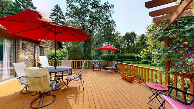 209 Viola Ln, Prospect Heights, IL 60070 - wooden deck featuring outdoor dining area