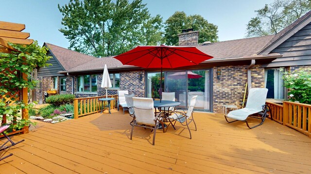 209 Viola Ln, Prospect Heights, IL 60070 - wooden deck featuring outdoor dining space