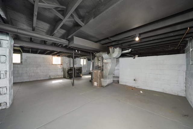 306 Barry Ave, Lockport, IL 60441 - basement with heating unit and washer and dryer