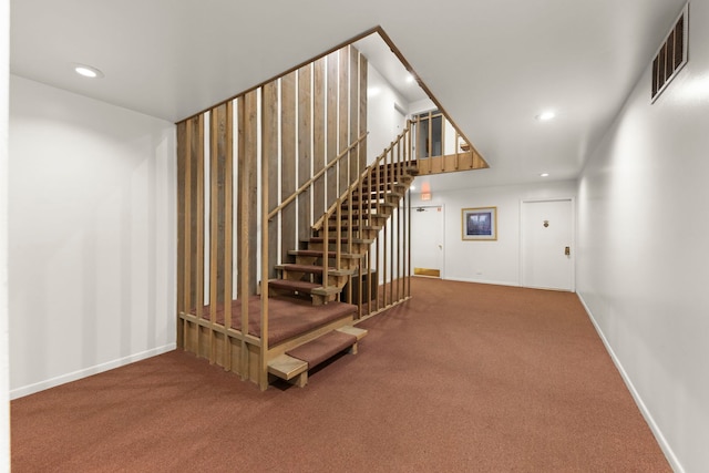 2051 Creekside Dr Unit 2-2, Wheaton, IL 60189 - stairs featuring carpet flooring, recessed lighting, and baseboards