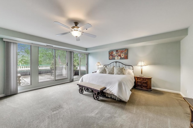 2050 Arbor Ln Unit 301, Northfield, IL 60093 - carpeted bedroom featuring access to outside and ceiling fan