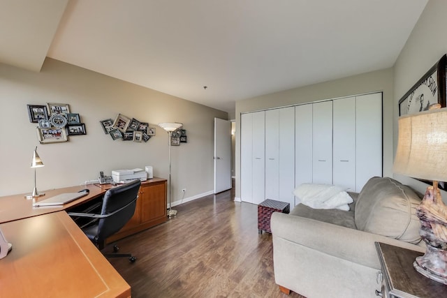 2050 Arbor Ln Unit 301, Northfield, IL 60093 - office area featuring wood finished floors and baseboards