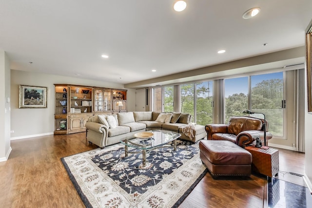 2050 Arbor Ln Unit 301, Northfield, IL 60093 - living area with recessed lighting and wood finished floors